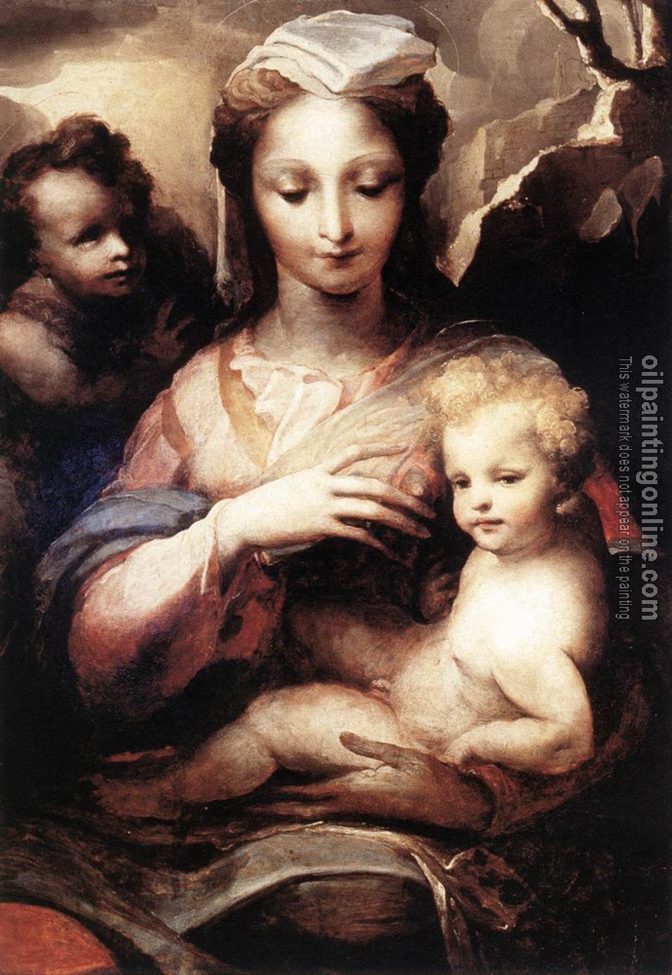 Beccafumi, Domenico - Madonna with the Infant Christ and St John the Baptist